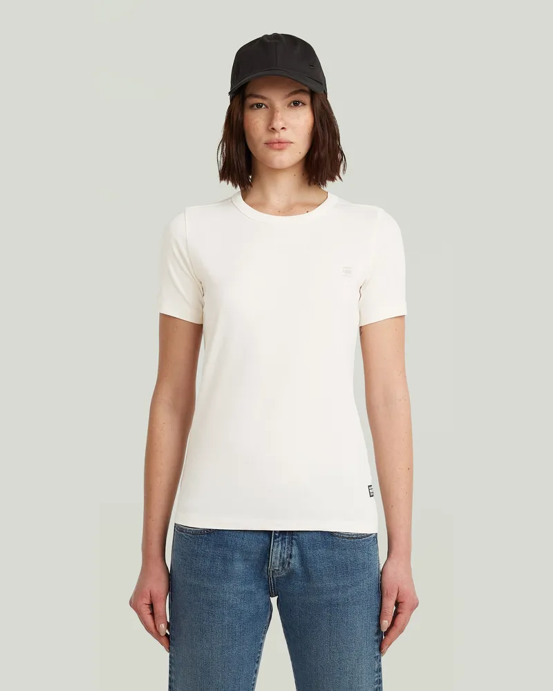 G-STAR RAW Statement Chest Logo Optic Slim Top - Beige - Damen Beige