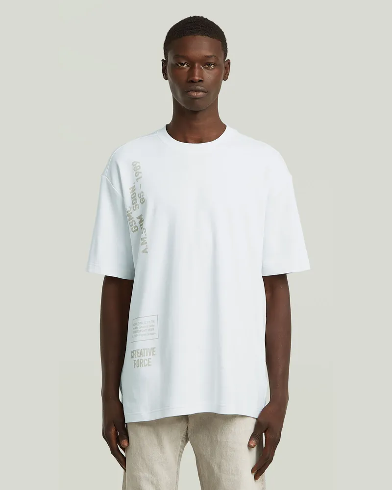 G-STAR RAW Stencil Relaxed T-Shirt - Weiß - Herren Weiß