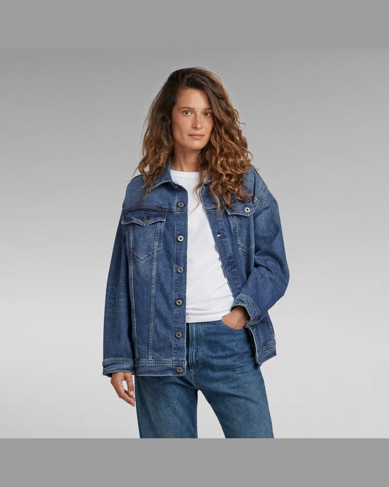 G-STAR RAW Oversized Denim Jacket - Mittelblau - Damen Mittelblau