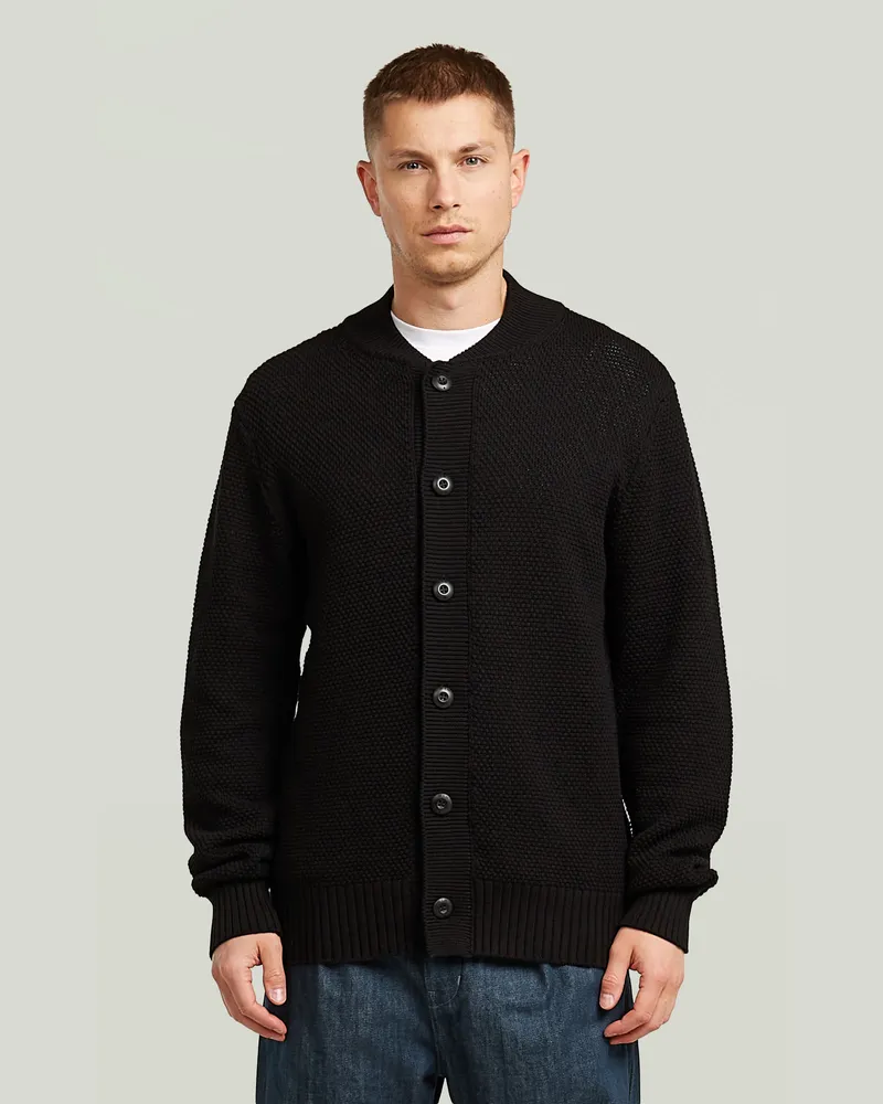 G-STAR RAW Honey Comb Structure Cardigan Knit - Schwarz - Herren Schwarz