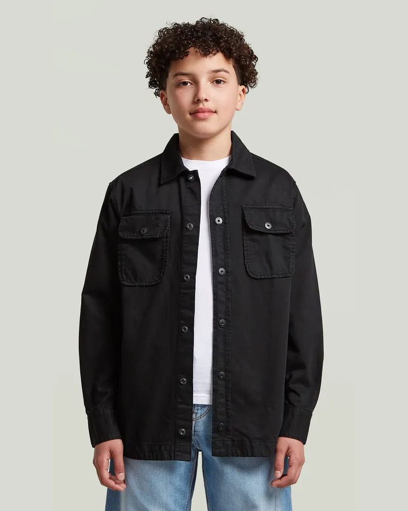 G-STAR RAW Boys GPO Overshirt - Schwarz - jungen Schwarz