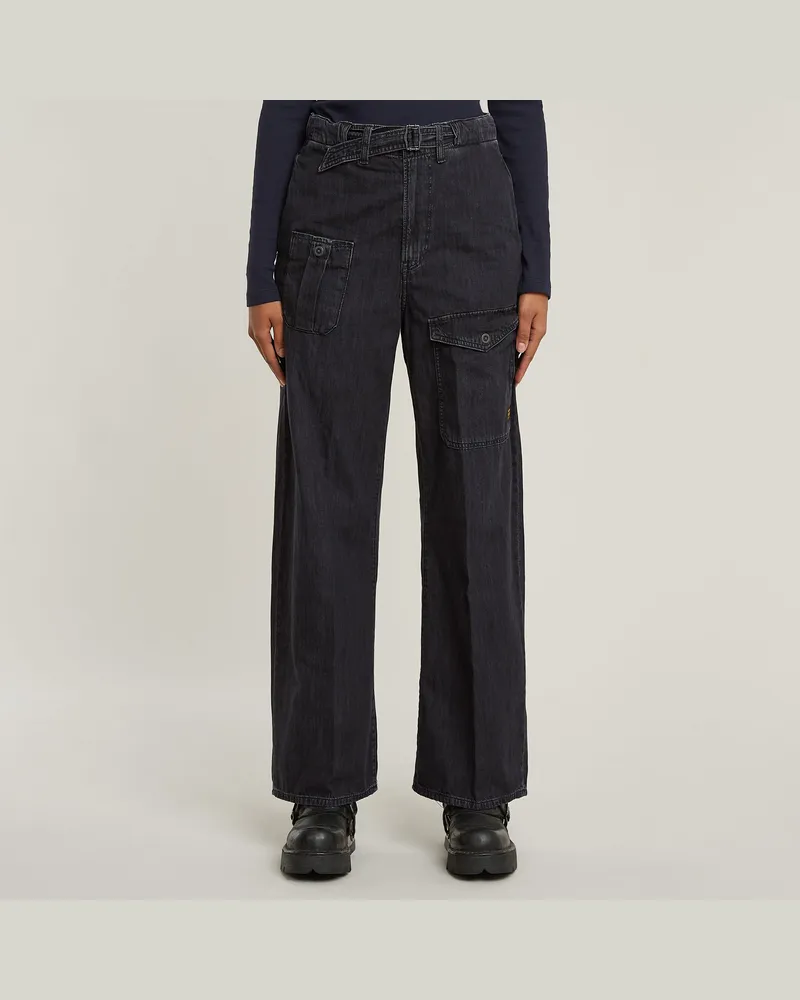 G-STAR RAW Belted Cargo Loose Jeans - Schwarz - Damen Schwarz