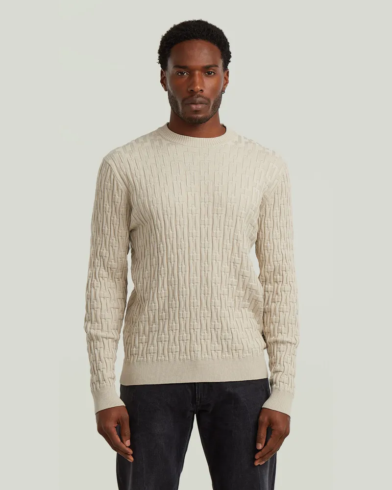 G-STAR RAW Strick mit Kettenstruktur - Weiß - Herren Weiß