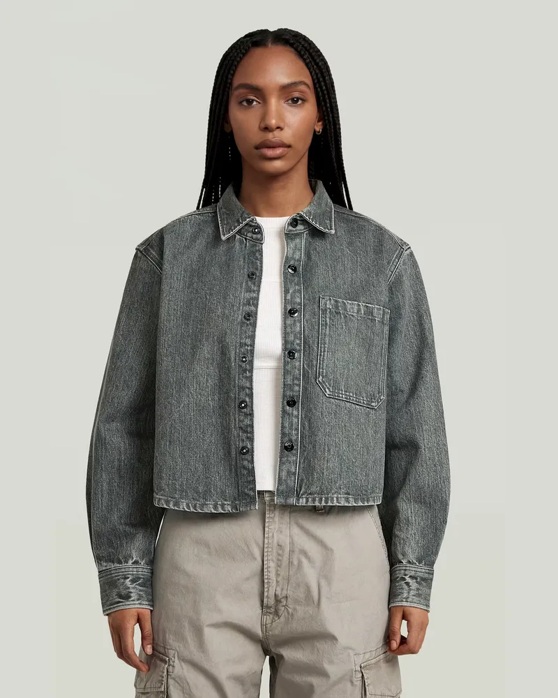 G-STAR RAW Boxy Relaxed 1-Pocket Hemd - Grün - Damen Grün