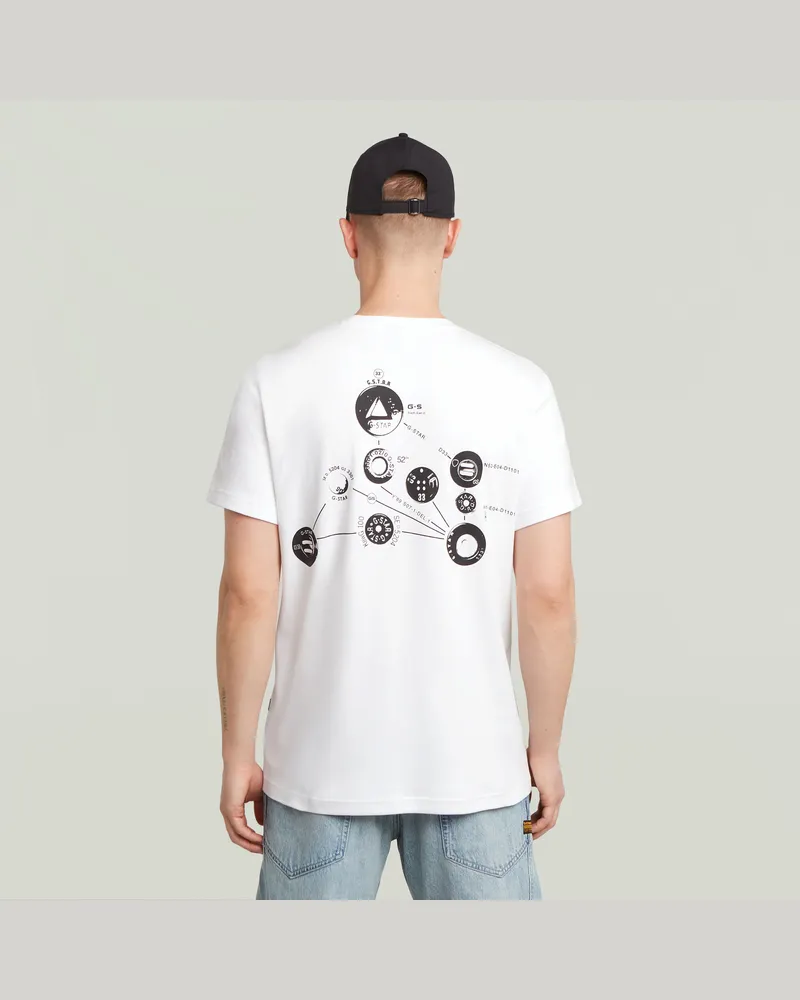G-STAR RAW Trims Back Graphic T-Shirt - Weiß - Herren Weiß