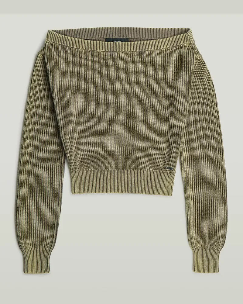 G-STAR RAW Off Shoulder Washed Knit - Braun - Damen Braun