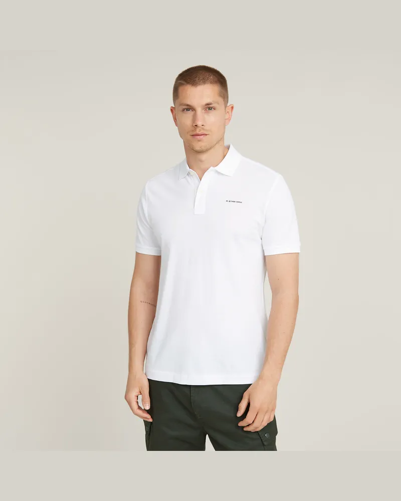 G-STAR RAW Oluv Slim Poloshirt - Weiß - Herren Weiß