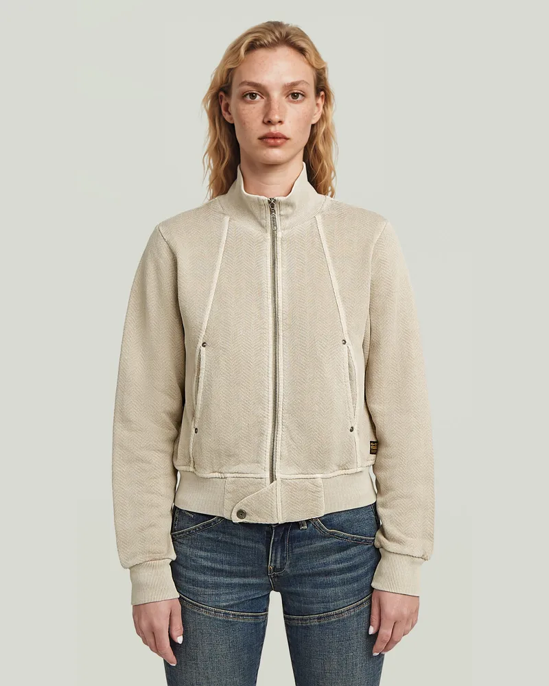 G-STAR RAW Track Overdyed Slim Sweaterjacke - Beige - Damen Beige