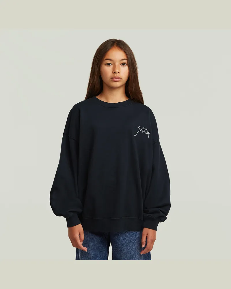G-STAR RAW Girls Crew Oversized Sweatshirt - Dunkelblau - mädchen Dunkelblau