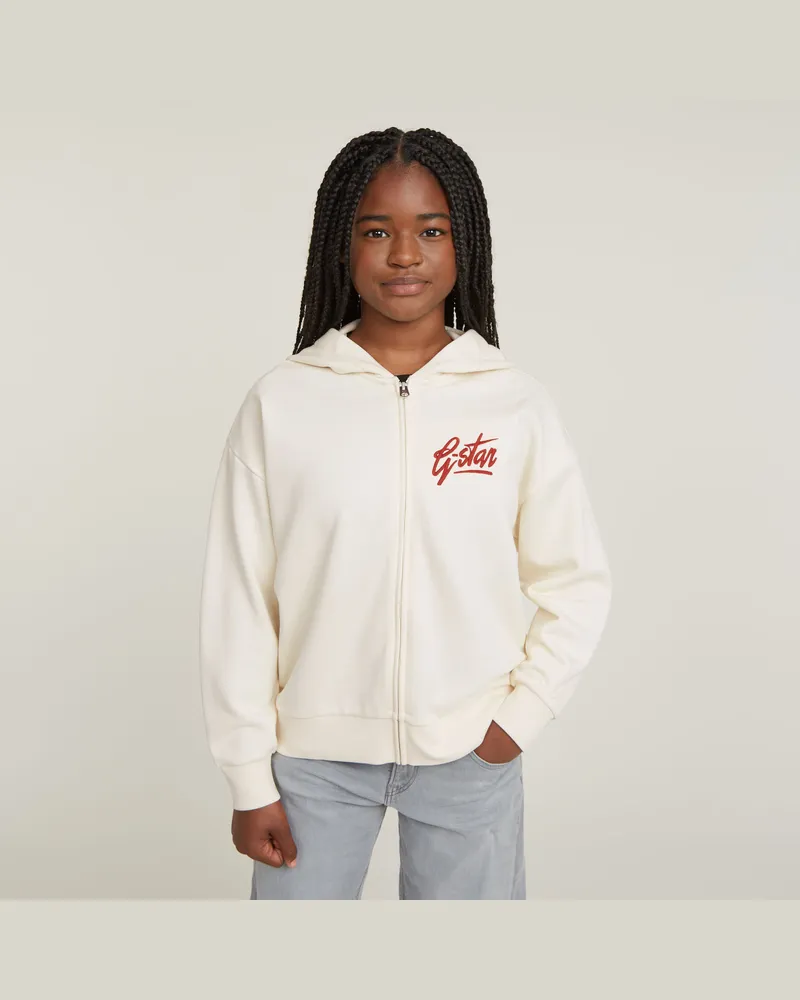 G-STAR RAW Mädchen Hoodie Zipp Brushed - Beige - mädchen Beige