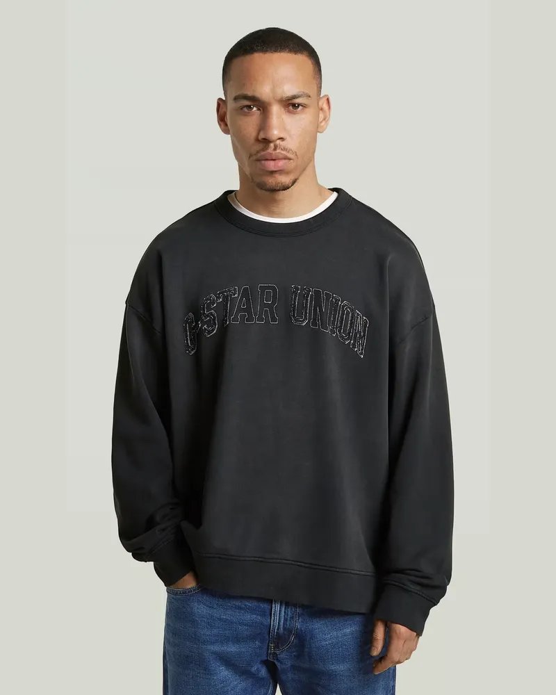 G-STAR RAW Sunfaded Applique Loose Sweatshirt - Schwarz - Herren Schwarz