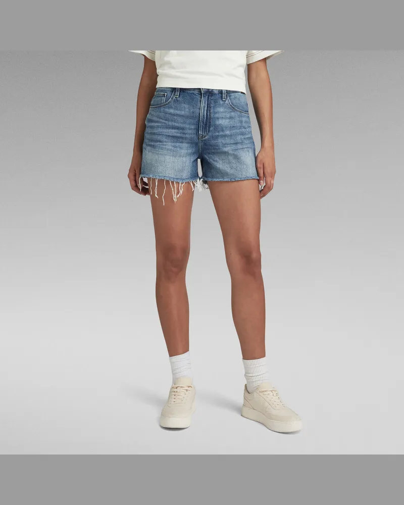 G-STAR RAW 3301 Ripped Shorts - Mittelblau - Damen Mittelblau