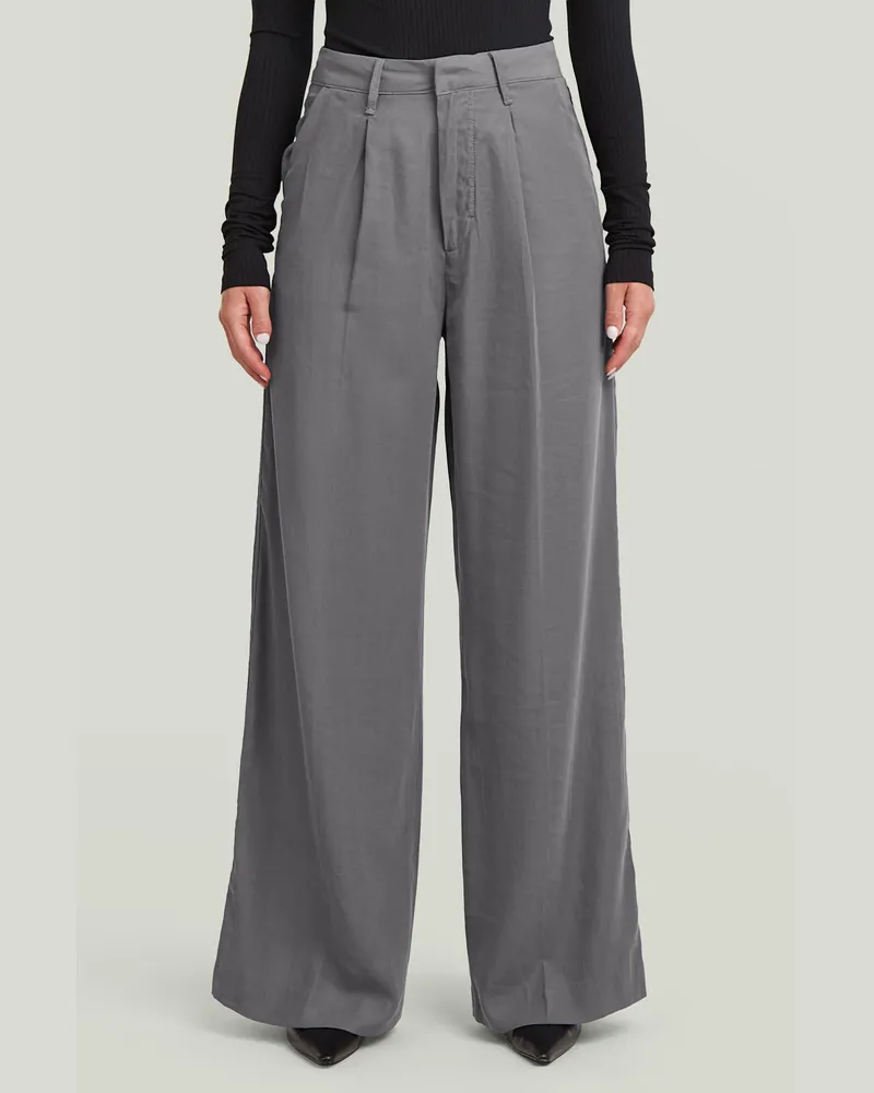 G-STAR RAW Fluid Wide Leg Hose - Grau - Damen Grau