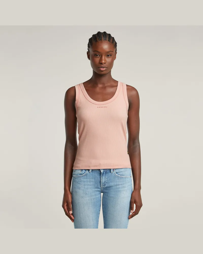 G-STAR RAW Slim Rib Tanktop - Pink - Damen Pink