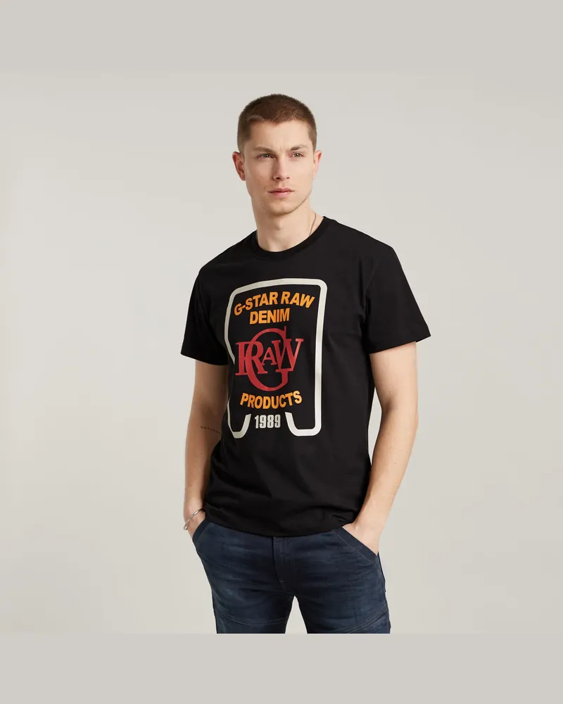 G-STAR RAW Multicolor Graphic T-Shirt - Schwarz - Herren Schwarz