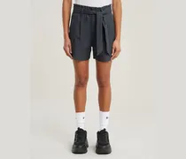 Paperbag Shorts - Grau - Damen