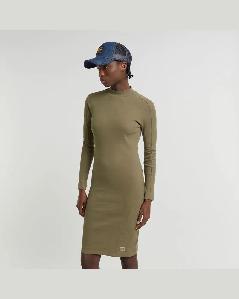 G-STAR RAW Ergonomic Slim Rib Kleid - Grün - Damen Grün