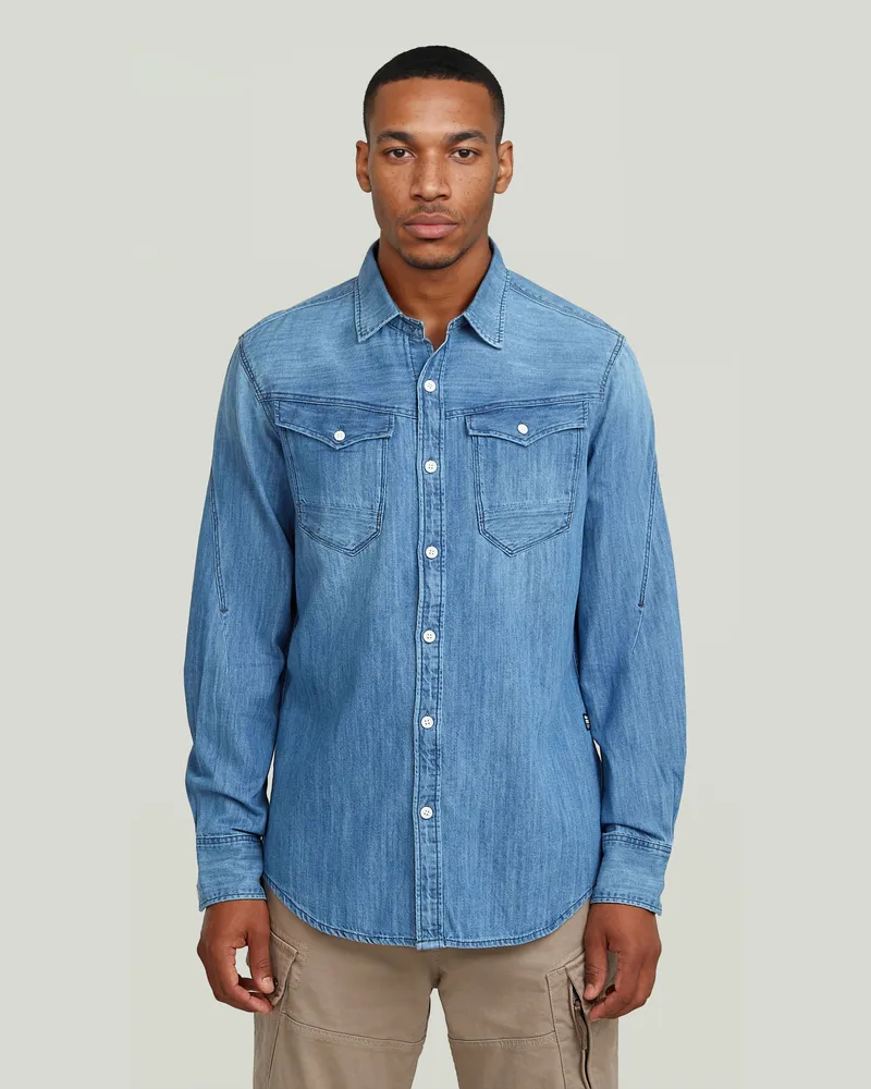G-STAR RAW Arc 3D Slim Hemd - Mittelblau - Herren Mittelblau