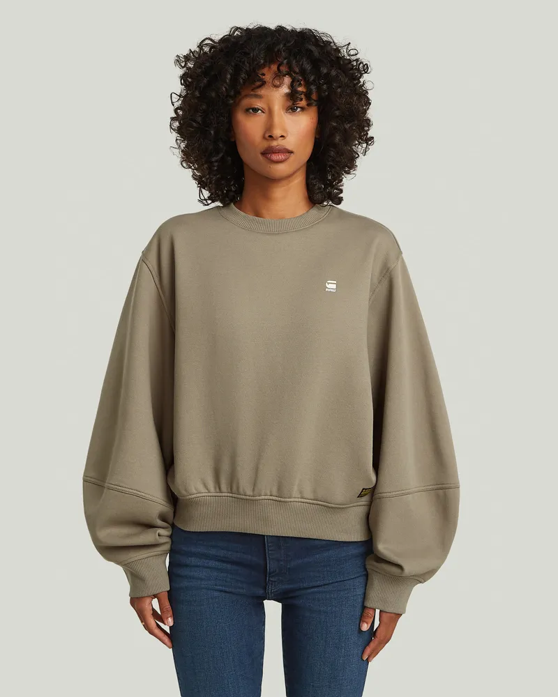 G-STAR RAW Logo Crew Sweatshirt - Beige - Damen Beige