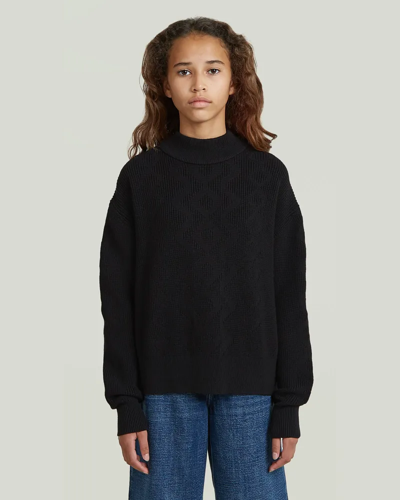 G-STAR RAW Girls Modern Cableknit Cardigan - Schwarz - mädchen Schwarz
