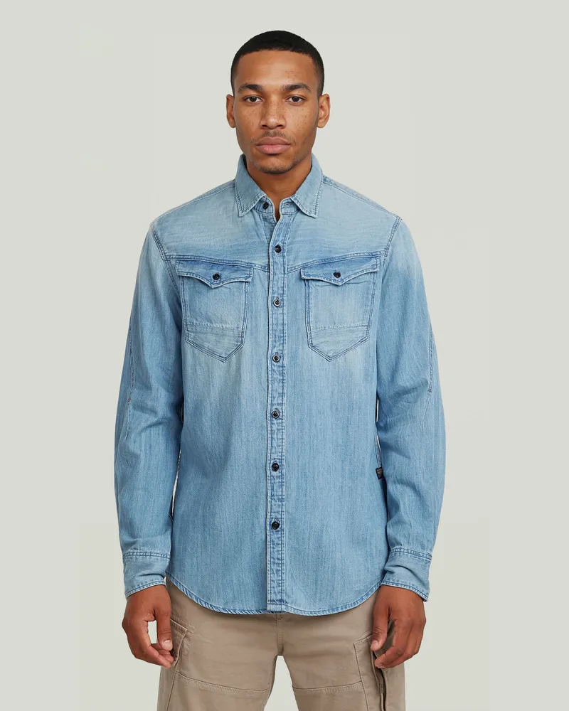 G-STAR RAW Arc 3D Slim Hemd - Mittelblau - Herren Mittelblau