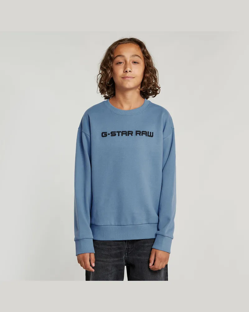 G-STAR RAW Kids Unisex Sweatshirt Loose Unbrushed - Mittelblau - jungen Mittelblau