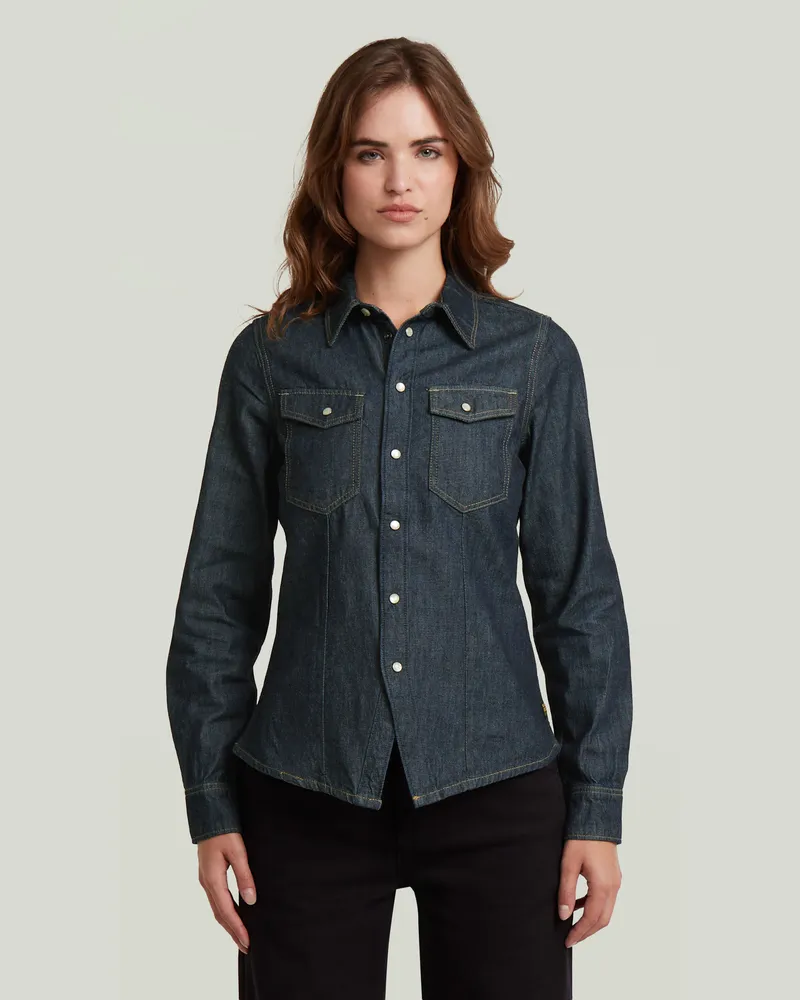 G-STAR RAW Kick Slim Hemd - Dunkelblau - Damen Dunkelblau