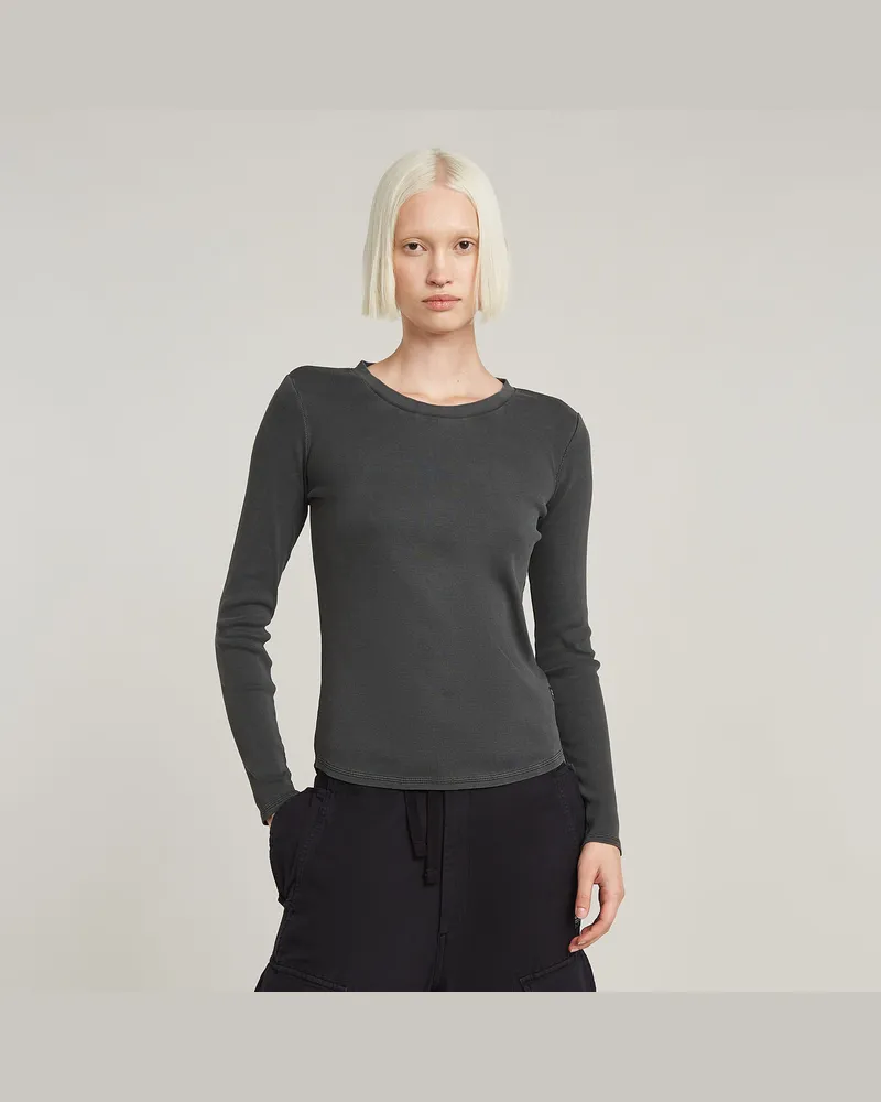 G-STAR RAW Overdyed Slim Top - Schwarz - Damen Schwarz