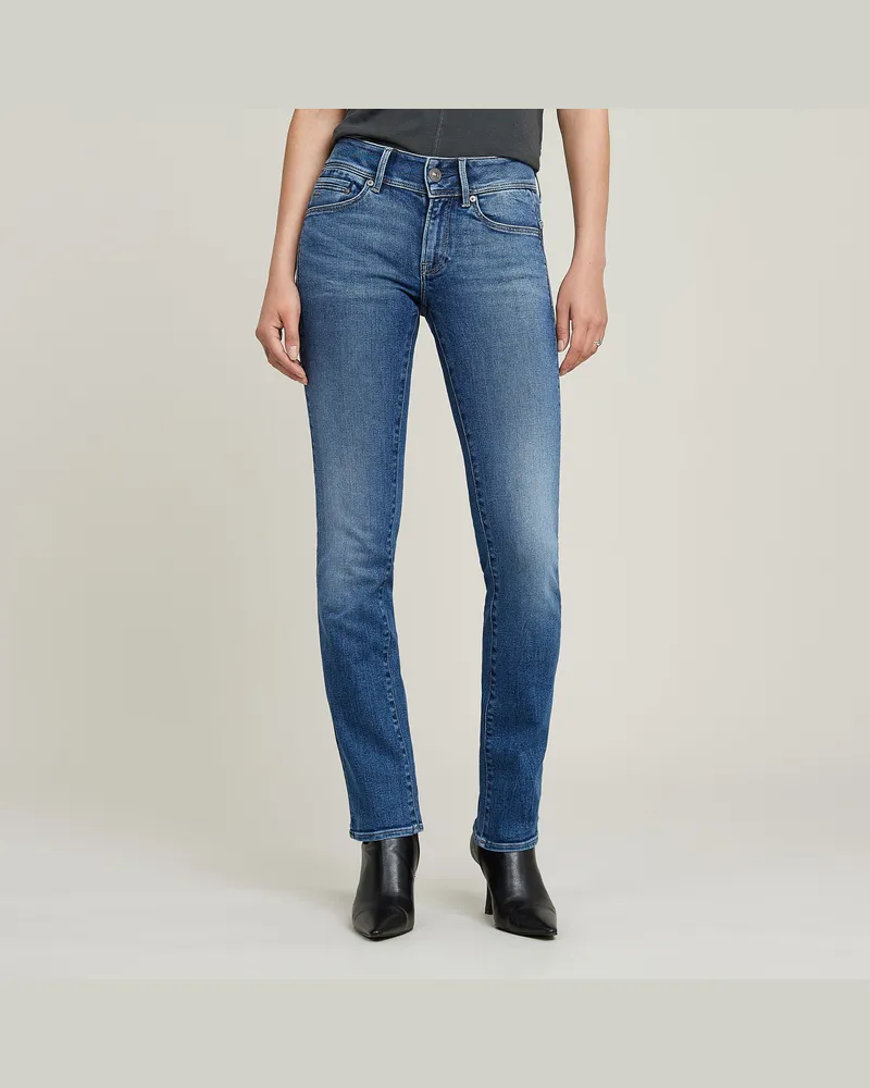 G-STAR RAW Midge Slim Straight Jeans - Mittelblau - Damen Mittelblau