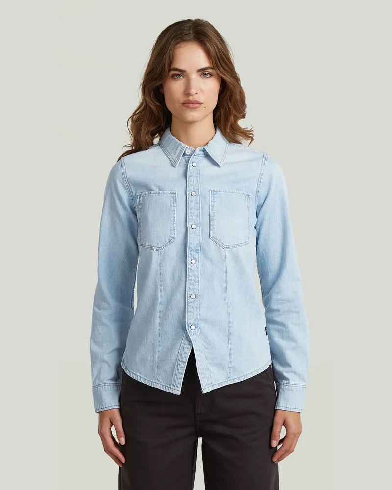 G-STAR RAW Kick Slim Hemd - Hellblau - Damen Hellblau