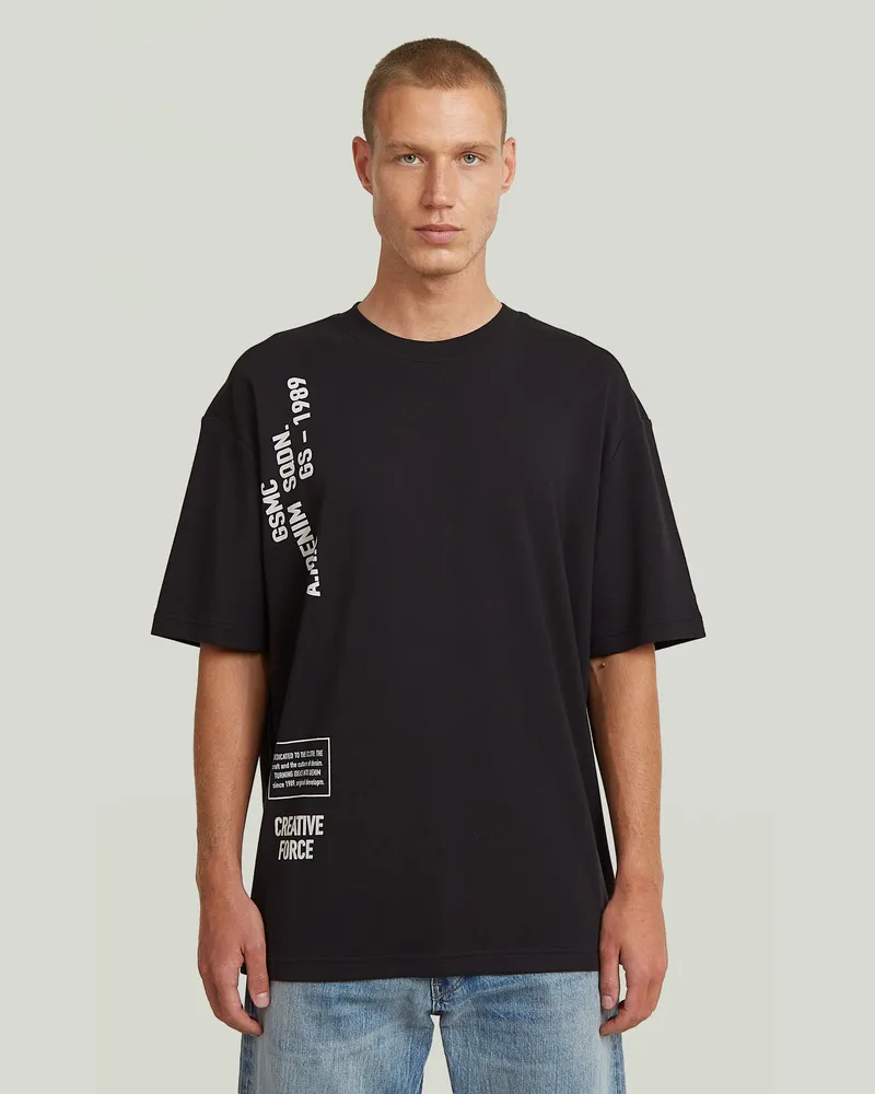 G-STAR RAW Stencil Relaxed T-Shirt - Schwarz - Herren Schwarz