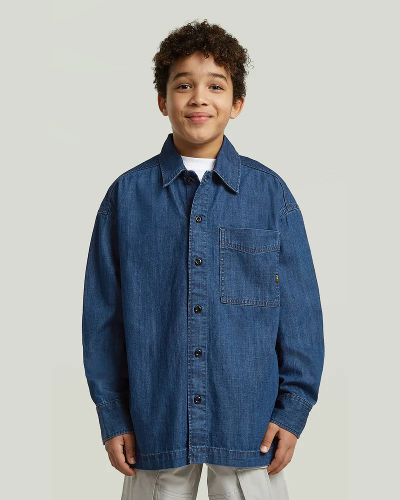 G-STAR RAW Boys Boxy Fit Hemd - Dunkelblau - jungen Dunkelblau