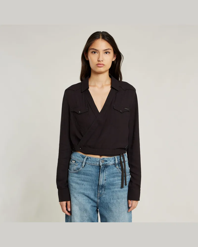 G-STAR RAW Tacoma Wrap Hemd - Schwarz - Damen Schwarz