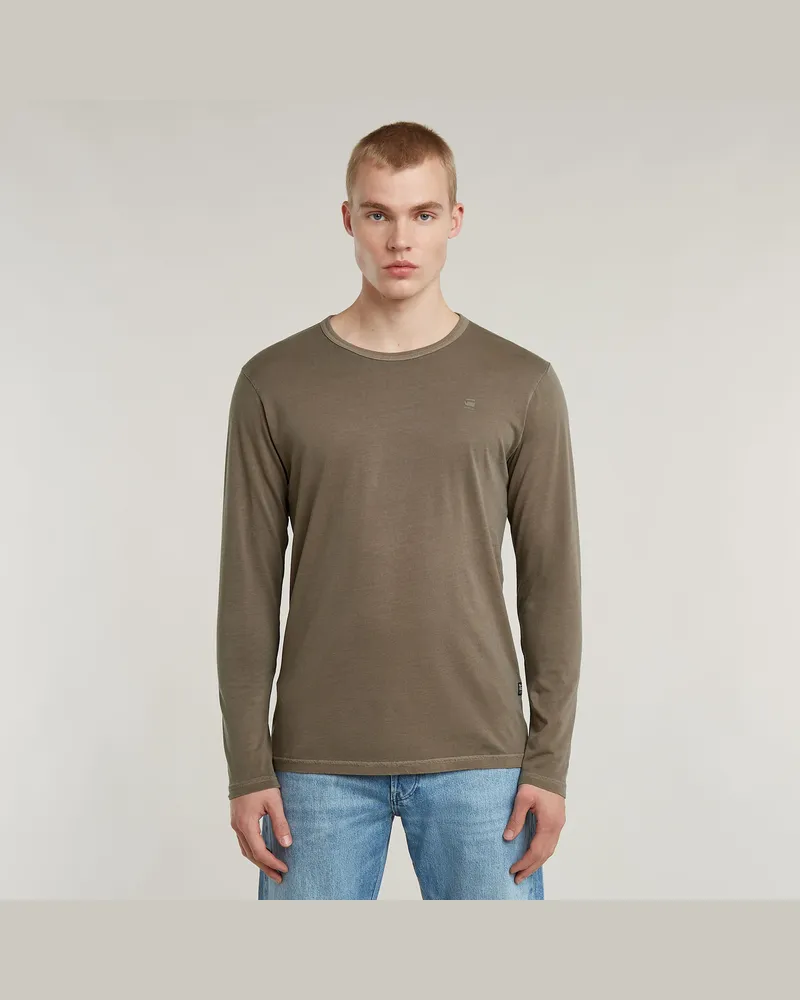 G-STAR RAW Garment Dyed Chest Logo T-Shirt - Braun - Herren Braun