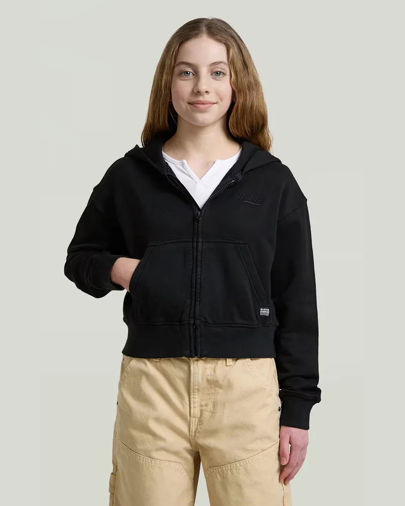 G-STAR RAW Girls Hooded Cropped Sweatshirt - Schwarz - mädchen Schwarz