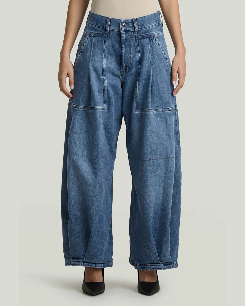 G-STAR RAW Pleated Loose Jeans - Mittelblau - Damen Mittelblau