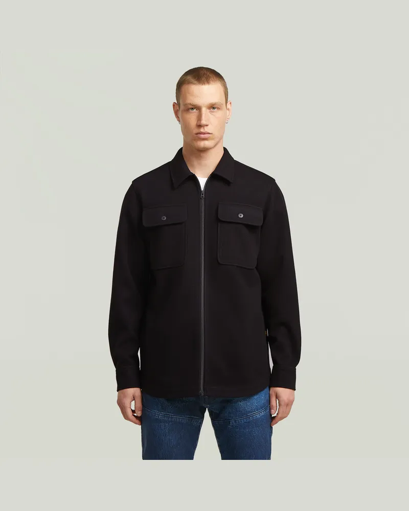 G-STAR RAW GPO Zip Overshirt - Schwarz - Herren Schwarz