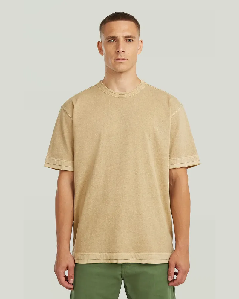 G-STAR RAW Washed Distressed Relaxed T-Shirt - Beige - Herren Beige