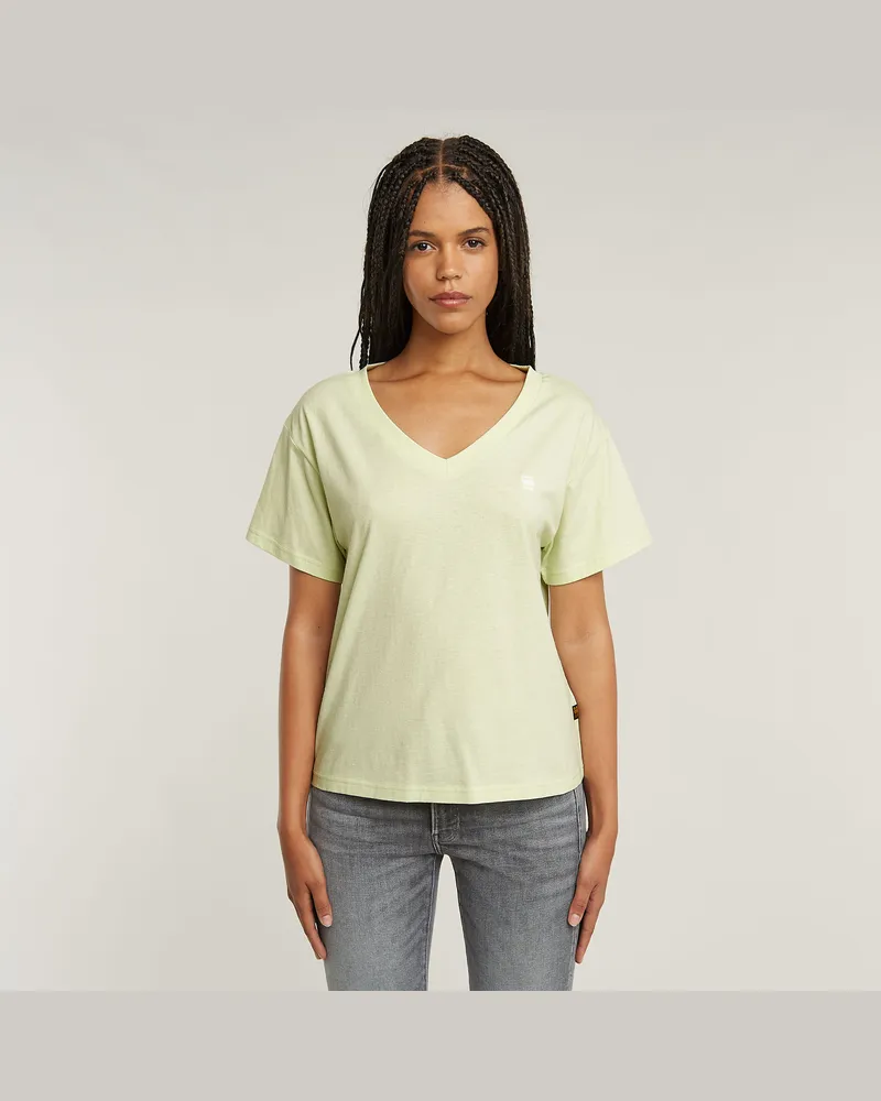 G-STAR RAW Open V-Neck Relaxed T-Shirt - Grün - Damen Grün