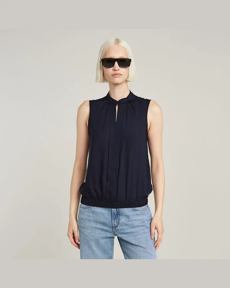 G-STAR RAW Stand Up Collar Top - Dunkelblau - Damen Dunkelblau