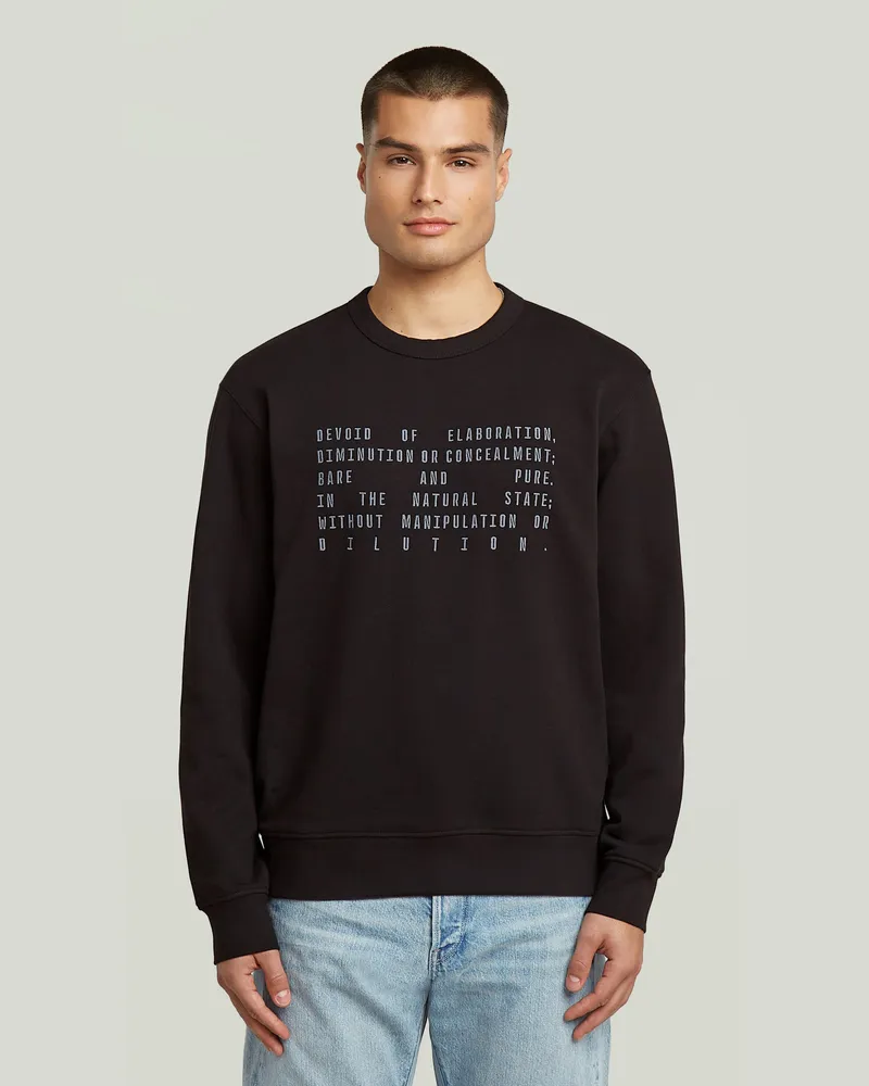 G-STAR RAW Text Graphic Sweatshirt - Schwarz - Herren Schwarz