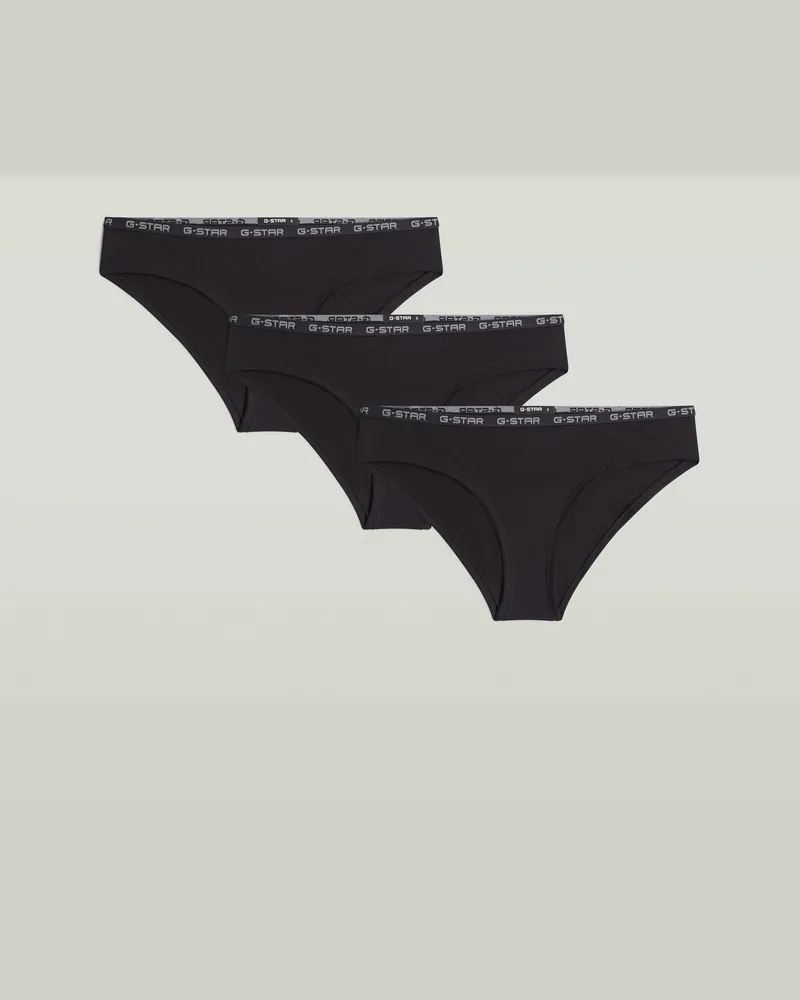G-STAR RAW Hipster Brief 3er-Pack - Schwarz - Damen Schwarz