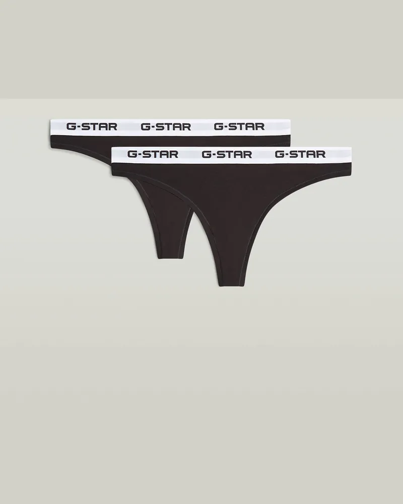 G-STAR RAW Thong Brief 2er-Pack - Schwarz - Damen Schwarz