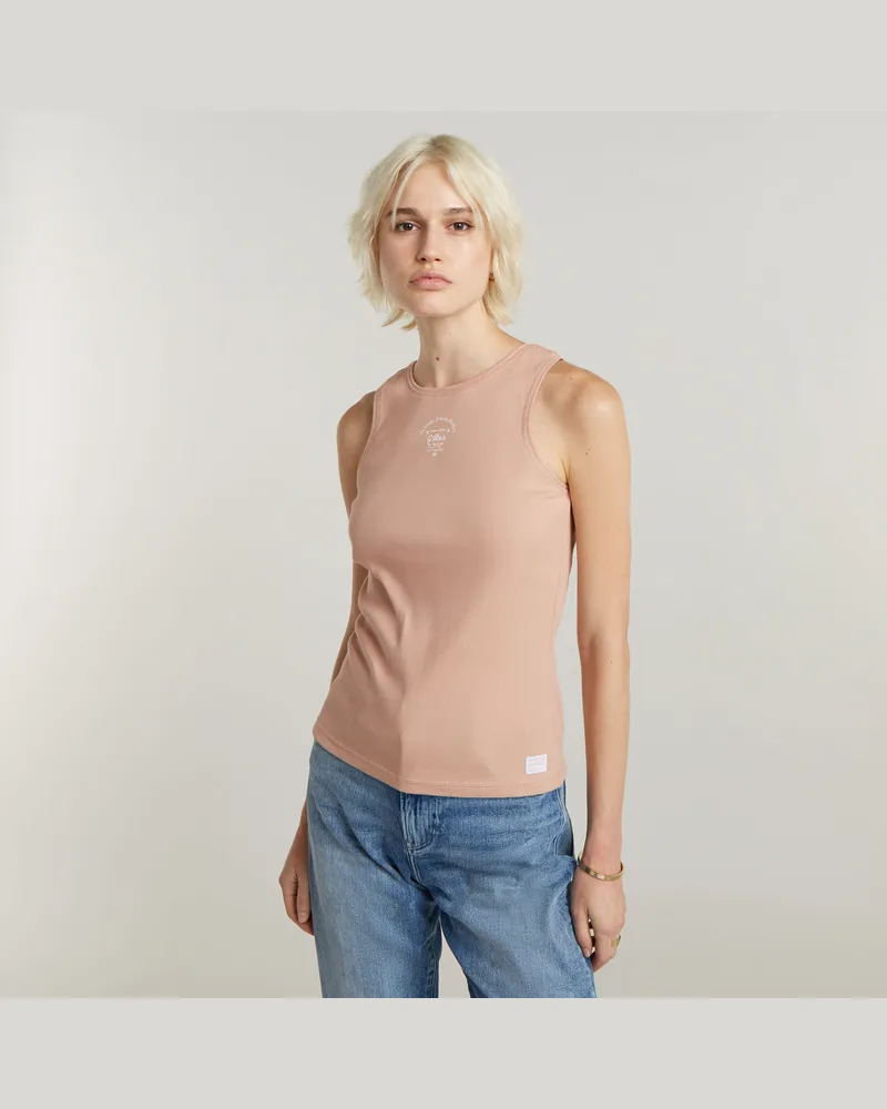 G-STAR RAW Racerback Ribbed Slim Tanktop - Pink - Damen Pink