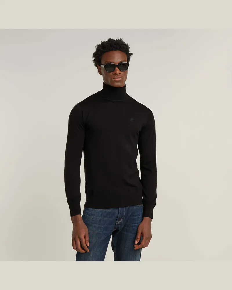 G-STAR RAW Premium Core Turtle Neck Knitted Pullover - Schwarz - Herren Schwarz