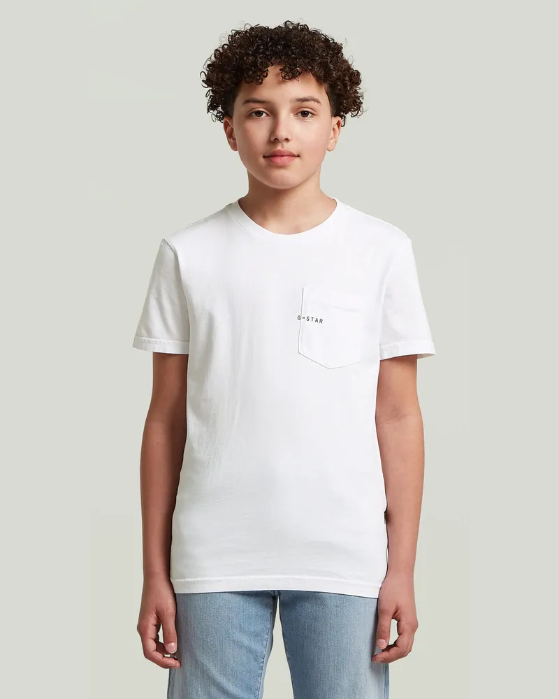 G-STAR RAW Boys Base Pocket T-Shirt - Weiß - jungen Weiß