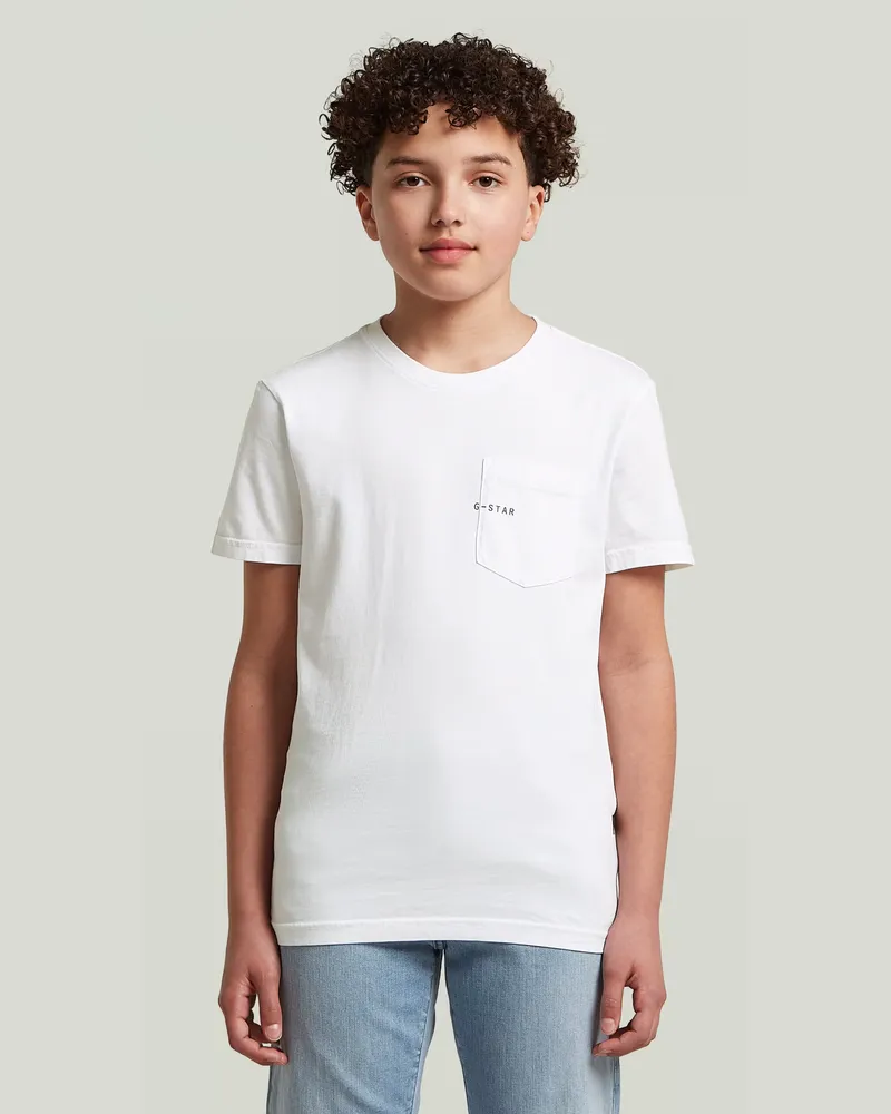 G-STAR RAW Boys Base Pocket T-Shirt - Weiß - jungen Weiß