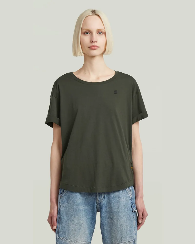 G-STAR RAW Rolled Up Sleeve Boyfriend Top - Grau - Damen Grau