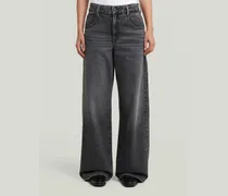 Skater Long Pocket High Loose Jeans - Grau - Damen