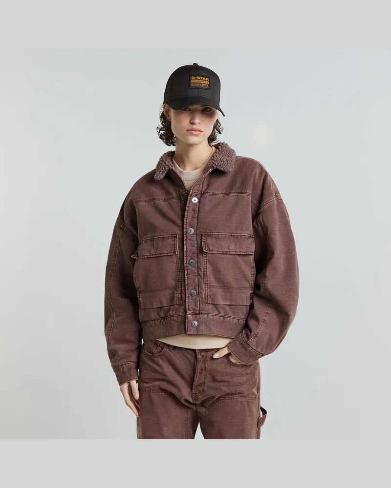 G-STAR RAW Drifter Sherpa Jacke - Braun - Damen Braun